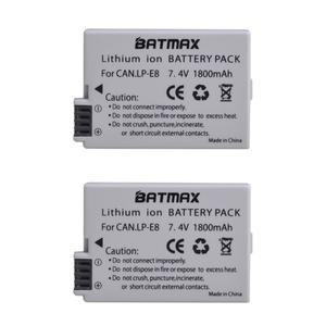 2Pcs 1800mah LP-E8 LP E8 카메라 배터리 캐논 EOS 550D 600D 키스 X4 X5 X6i X7i 반란군 T2i T3i T4i T5i