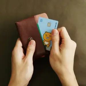 가죽 명함지갑 카드 홀스냅 브라운 미니지갑 남성지갑 가죽지갑 남자카드지갑