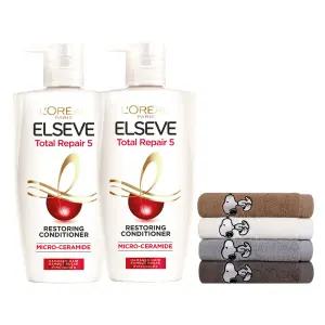 로레알파리 토탈리페어5 컨디셔너 375ml 2개 + 스누피 타올(랜덤 1장)