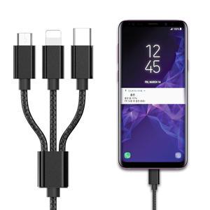[1 + 1] 3WAY 3in1 일반&고속&급속 C타입/5핀/8핀 동시 충전 멀티 케이블