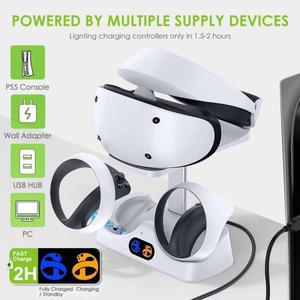 vr2 거치대 게임기PS VR2 용 컨트롤러 충전 도크, 디스플레이 스탠드, 플레이스테이션 5 헤드셋 액세서리