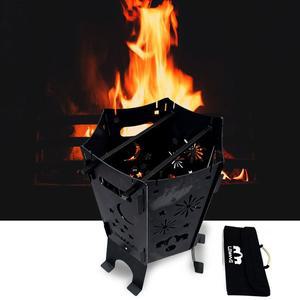[런웨이브] 캠핑 2T 국산 불멍 접이식 육각 화로대 + 가방 스토브 장작