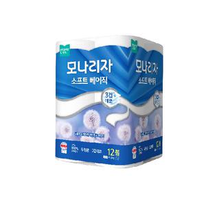 모나리자 소프트 베이직 25m 12롤 3겹데코 천연펄프 화장지 X 1팩