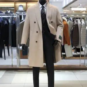 [바쏘](의정부점)24 FW 프리미엄 카멜(낙타)100% 피크드라펠 지블링포인트 핸드메이드코트 더블버전 베...