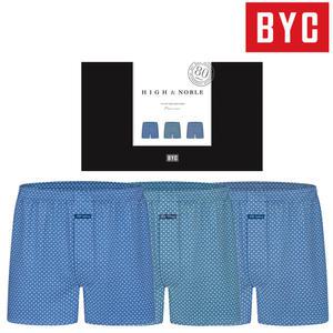 BYC 80수 남자 트렁크 팬티 순면 고급스러운 남자 속옷 3매입 MCG1438