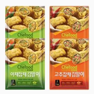 롯데 Chefood 김말이 2종 4개 (야채/고추) 4개 400g 존맛탱 주전부리 홈파티 아이들간식 맥주안주 야식