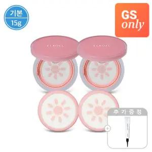 [기본] 엘로엘 핑크 톤업 선쿠션 본품2+리필2+듀이 프라이머