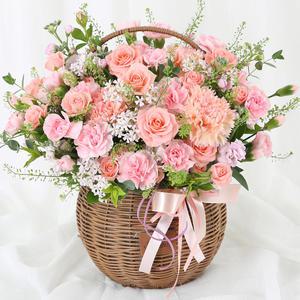 당일 꽃배달 감사와 사랑을 담아 카네이션 꽃바구니 생화 배달 A2045