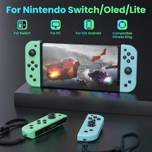 조이콘용 - Nintendo Switch/OLED/Lite용 무선 컨트롤러 360 ° 이중 진동 웨이크업 FUNC L/R 핸들