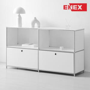 에넥스 럭스 수납장 거실장 스틸프레임 모듈가구 2x2단 퓨어화이트