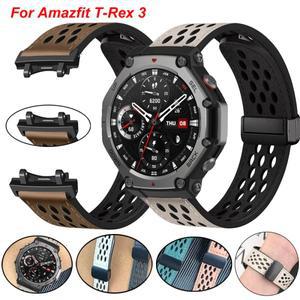 Amazfit T-Rex 3 용 마그네틱 가죽 밴드 Huami Amazfit t rex 3 손목 밴드 Correa 스트랩 용 스마트 시계