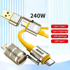 240W 4IN C 충전 케이블 PD 65W 초고속 아이폰 호환 6 5 용 USB 와이어 삼성기기 샤오미 애플기기 호환제품 액세서리