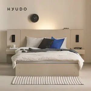 [휴도]헤드형 자작나무 엣지 LED 3단 서랍 수납 침대 프레임 Q