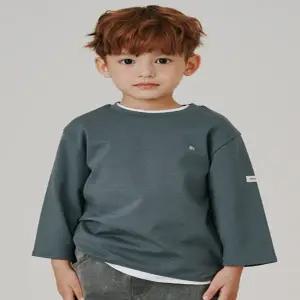 [대구백화점] [빈]차콜 그레이 라운드 7부 소매 티셔츠(BZ51TS04CG)