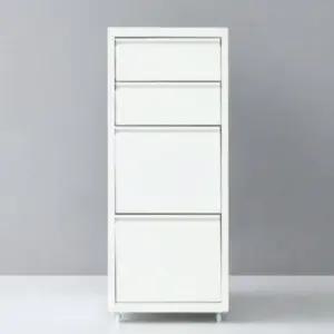 마켓비 4단 서랍장 철제 수납장 책상 거실 2.2 WHITE