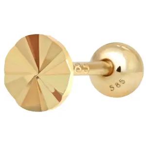 14K GOLD 샤인써클 원 컷팅 금 피어싱 귀걸이
