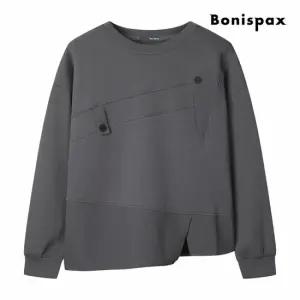 [보니스팍스] 버튼 포인트 절개 스웨트 셔츠 (XP9TS003M0)
