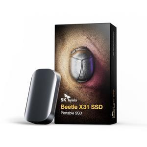 SK하이닉스 비틀 X31 2TB 휴대용 SSD(DRAM ), 최대 1050MB/s, USB 3.2 Gen2, PC, Mac, 노트북, (다크 그레이)와 호환되는 외장 하드 드라이브