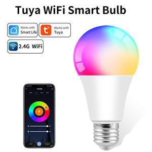 스마트 와이파이 전구 알렉사 LED 램프 220V 110V 20W 15W 10W E27 RGB 스마트 전구 스마트 라이프 앱 원격 구글 홈 음성 제어