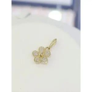 14k/18k 화이트스톤 플라워 목걸이 펜던트 GKEYFEM123792-P