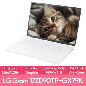 LG전자 그램 프로17 17ZD90TP-GX79K 인텔 울트라7 램32G NVMe1TB 사무용 노트북 추천 EU