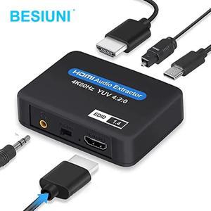 4K 60Hz HDMI 오디오 추출기 광학 Toslink SPDIF  3.5mm Embedder 1080P 3D 슈트 Fire Stick Xbox 노트북