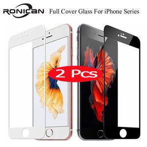 2Pcs 9H 풀 커버 강화 유리 iPhone 7 8 Plus X XS Max XR 5 5s 6 화면 보호 필름 11 12 Pro mini