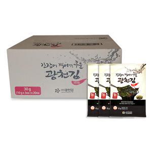 간장에 찍어먹는 구운 파래김 60봉(10gx3Px20봉)
