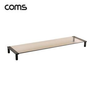 LC3051 Coms 듀얼 모니터 받침대 스탠드 블랙프레임 (760mm x 209mm) 브론즈유리 유리볼트형 1단