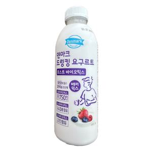 덴마크 드링킹요구르트 베리믹스 750mlx6병/대용량/냉장무배