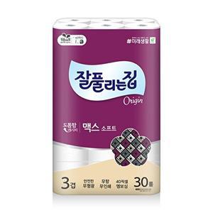 [잘풀리는집]맥스 소프트 화장지 30M x 30롤 x 1팩
