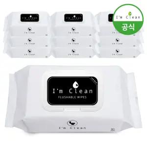 [내일도착] 아임클린 저자극 비데 물티슈 캡형 80매 10입