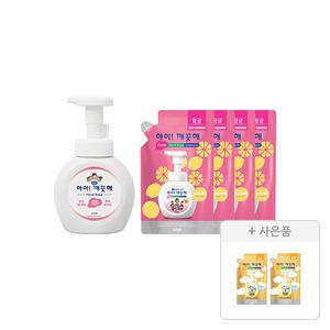 아이깨끗해 핸드워시 용기 레몬 250ml, 1개+리필 200ml, 4개+증정(핸드워시 순 100mL, 2개)