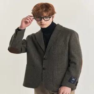 헤지스 남성 24FW [MOON TWEED] 차콜그레이 트위드 울 자켓 HZJA4D406CG