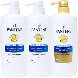 팬틴 실키스무드 샴푸 2개+컨디셔너 1개 샴푸는 750ml
