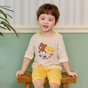 튜브도넛 칠부내의 무형광 국내원단 유아 아동 실내복 상하의세트 아기선물