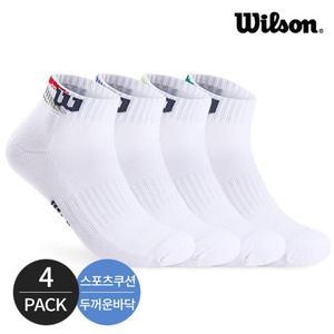 윌슨 남성 스포츠 쿠션 넥 칼라패턴 발목 양말 4P_MX