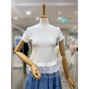 [갤러리아] [레코브]밑단 레이스 반팔티셔츠(LG31E6ST508X)