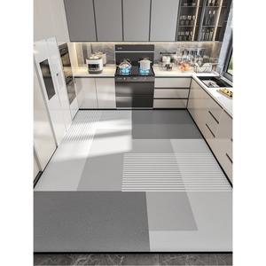 PVC 방수 주방발매트 포인트 120 샤이 200CM 부엌 모던 디자인 터프팅 화이트마블