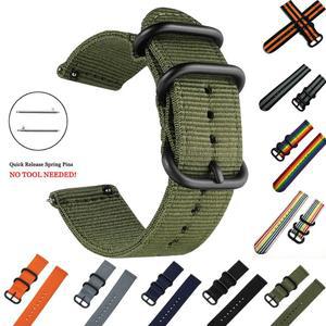 18mm 20mm 22mm 24mm 시계 나일론 스트랩 갤럭시 시계 3 4 5 pro 46mm 42mm Active2 Amazfit Bip S3 프론티어 스포츠 밴드