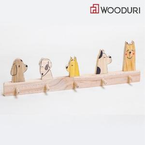 우드리 목공체험 강아지가족 다용도걸이 5걸이 교구 DIY 키트 수업 교육 영상 제공