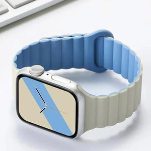 Apple Watch 밴드 용 마그네틱 스트랩 45mm 49mm 40mm 42 46mm 41mm 실리콘 스포츠 팔찌 iWatch Serie ultra 10 9 6 5 7 8 se 44mm