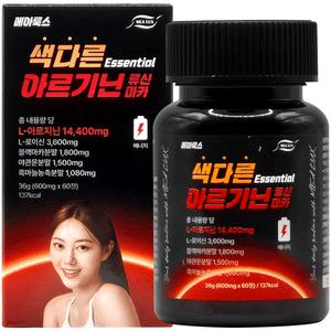 메아룩스 아르기닌 류신 블랙마카 아르지닌 야관문 단백질 아미노산 60정 14400mg 1박스