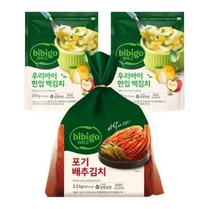 lTVl비비고 포기배추김치 3.3KG+우리아이 백김치 270G X 2개