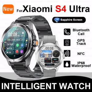 Xiaomi S4 울트라 야외 스포츠 스마트 시계 남자 AMOLED 화면 NFC GPS 나침반 심박수 방수 블루투스 통화 S
