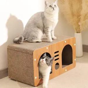 고양이 천연 우드 빅스크래쳐 1P 숨숨집 발톱관리