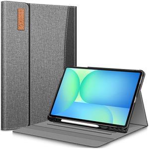 삼성 갤럭시 탭 S10 FE 플러스 13.1 인치 2025 모델(SM-X620/X626)용 핀티 케이스, S 펜 홀더 내장, 포켓 자동 슬립/웨이크 기능이 있는 멀티 앵글 포트폴리오 비즈니스 커버, 그레이