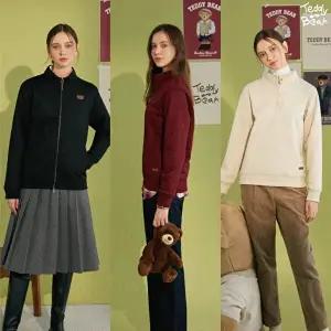 [테디베어]여성 더블퀼팅 보아퍼 집업 1종+티셔츠 2종