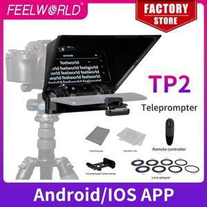 Feelworld-TP2 휴대용 미니 텔레프롬프터 전화 DSLR 녹화 라이브 방송 모바일 비디오 촬영 원격 제어
