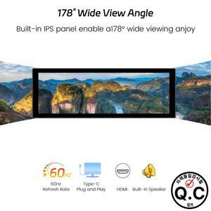 7.8 인치 긴 와이드 스크린 모니터 HDMI PC 온도 디스플레이 센서 패널 소형 확장
